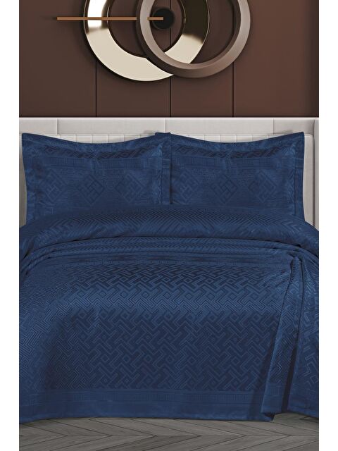 Çeyiz Diyarı Lena Şönil Çift Kişilik Yatak Örtüsü 240x260 cm Lacivert - S000493242-21164