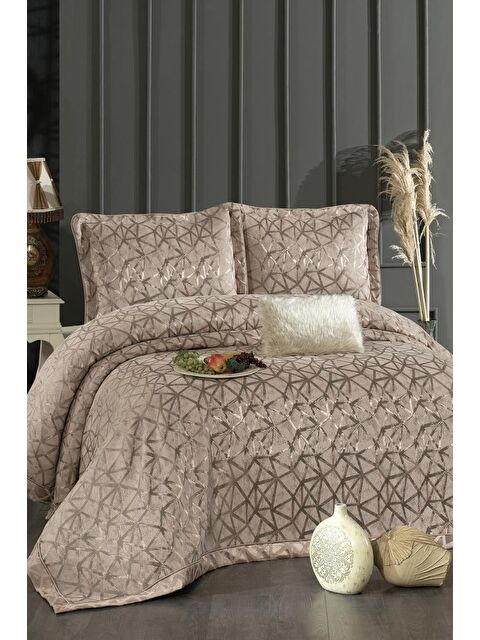 Çeyiz Diyarı Eliz Şönil Çift Kişilik Yatak Örtüsü 260x260 cm Gül Kurusu - S000493243-20028