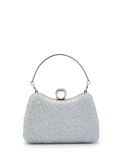 Minebag Yüzük Detaylı Taşlı Amanda Abiye El Çantası Beyaz - S000530975-20063