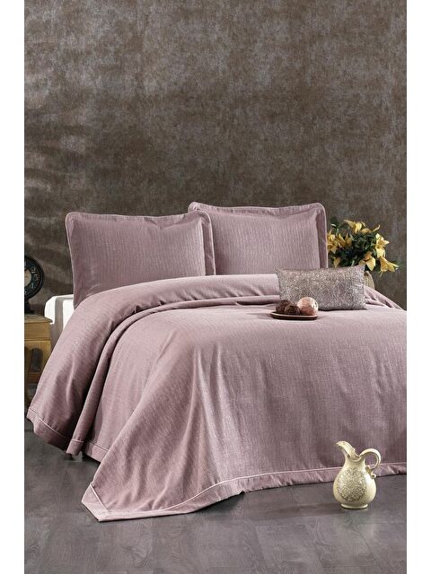 Çeyiz Diyarı Evita Şönil Çift Kişilik Yatak Örtüsü 260x260 cm Gül Kurusu - S000493244-20028