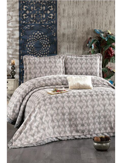 Çeyiz Diyarı Podyum Şönil Çift Kişilik Yatak Örtüsü 260x260 cm Vizon - S000493246-26429