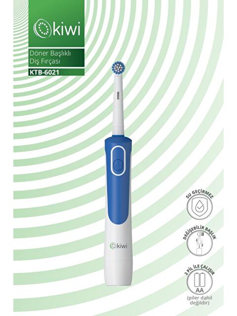 Kiwi Ktb-6021 Döner Başlıklı Plak Giderici Pilli Diş Fırçası Beyaz - S000386099-20063