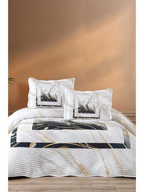 Çeyiz Diyarı Jimba Baskılı Kapitoneli Çift Kişilik Yatak Örtüsü - S000480428-23173