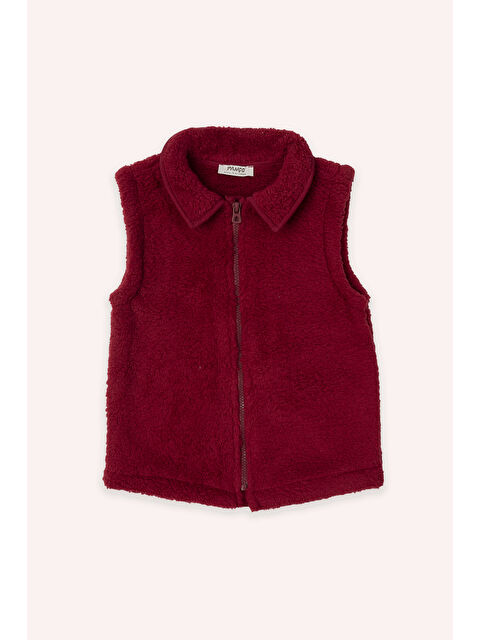 Panço Kız Çocuk Bordo Pelüş Yelek - S000523928-19951