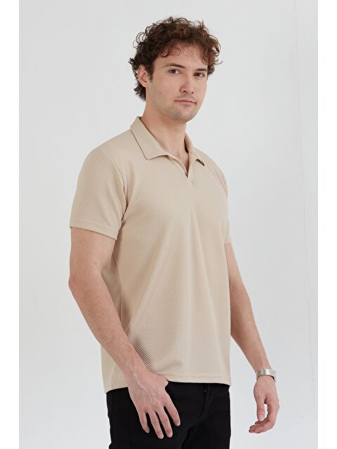 Fullamoda Geometrik Desen Polo Yaka Tişört - S000380518-25636