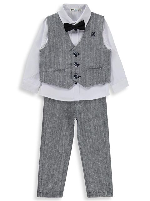 Civil Boys Yelekli 3'lü Keten 2-5 Yaş Takım - Lacivert 4-5 Yaş