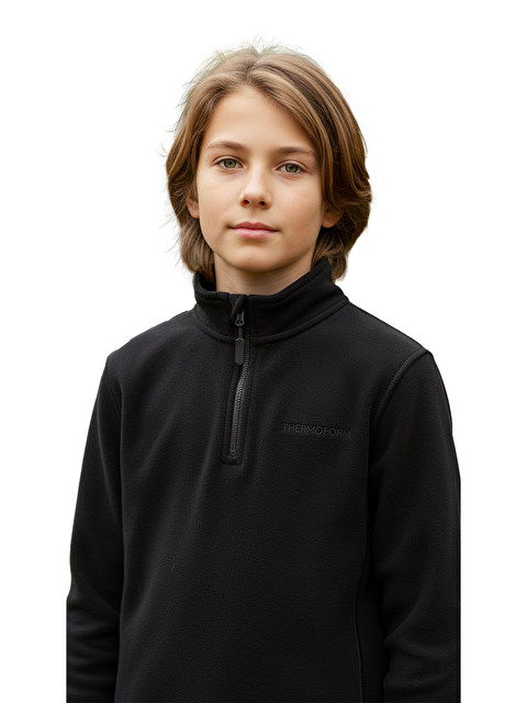 THERMOFORM Polarline Çocuk 1/4 Fermuar Sweatshirt SİYAH - S000532684-19351