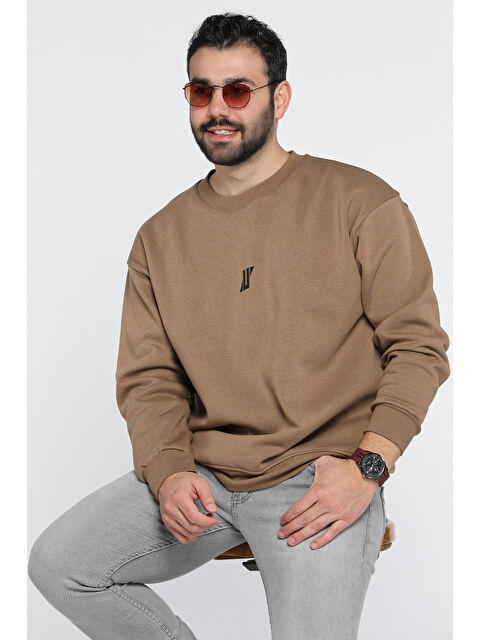 Mishar İtalia Erkek Bisiklet Yaka Baskılı Şardonlu Sweatshirt - S000326454-26429