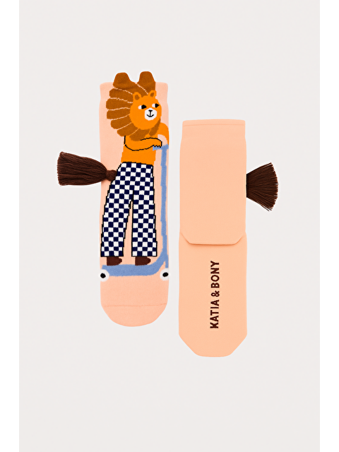 Katia And Bony Çocuk Kuyruk Aksesuarlı Sevimli Aslan Desenli Havlu Soket Çorap - S000431331-20024