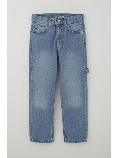 Breeze Erkek Çocuk Jean Pantolon Marangoz Model Açık Mavi (5-9 Yaş) - S000401069-17437