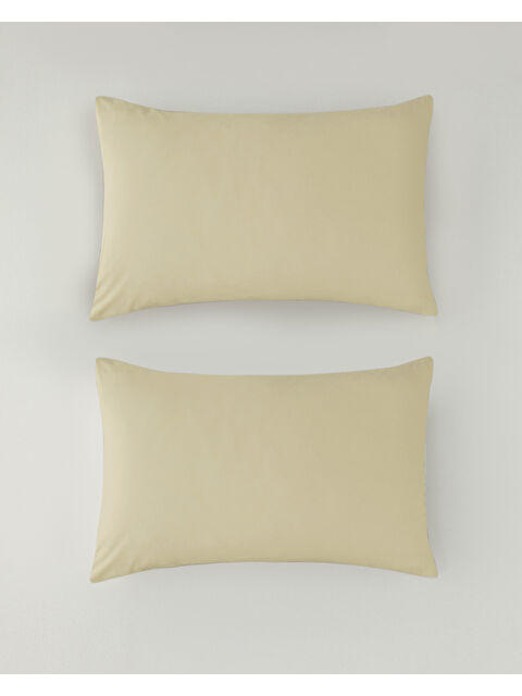 English Home Novella Premium Soft Pamuk 2'li Yastık Kılıfı 50x70 cm Açık Sarı