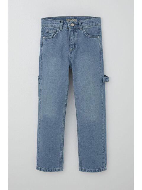 Breeze Erkek Çocuk Jean Pantolon Marangoz Model Açık Mavi (10-14 Yaş) - S000401072-17437