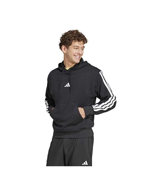 Adidas 3 Stripes Ft Erkek Siyah Kapüşonlu Sweatshirt - S000511456-19351