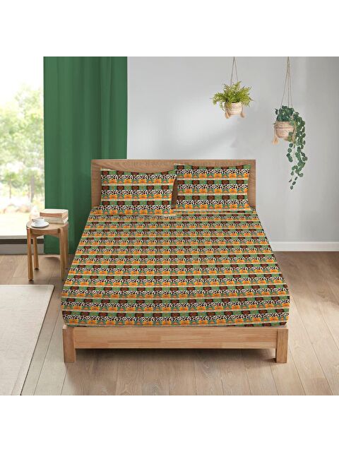 Evmila Çiçek Desen Baskılı Çift Kişilik 180x200 Cm Çarşaf Takımı - S000124263-23173