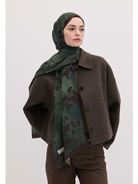 Fresh Scarfs Dark Forest Desen Şal Acı Kahve - S000420353-28102