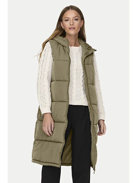 Only Onlalina Kapitoneli Regular Fit Uzun Yelek 15241995 - S000463837-18194