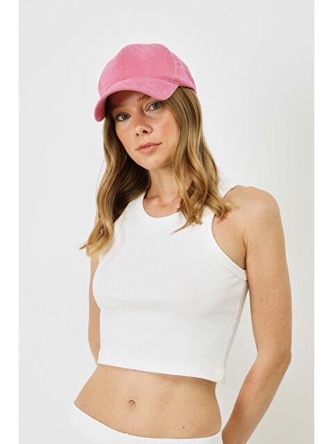 C&City Kadın Halter Yaka Fitilli Esnek Crop Atlet 925 Ekru - S000226324-19965