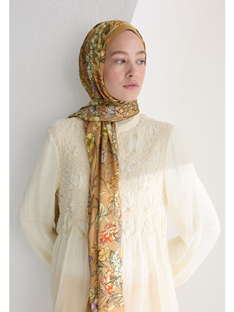 Fresh Scarfs Valentına Floş Viskon Şal Tarçın Kabuğu - S000427140-19956
