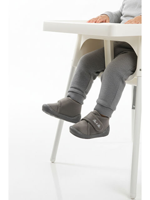 Ayakmod Gri Süet Cırtlı Bebek Panduf Ba&Ba 058989 B - S000496228-20600