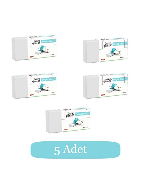 Gen-Of No:30 Küçük Boy PVC Free Beyaz Silgi (GEN-6830) 5 Adet - S000221680-20063