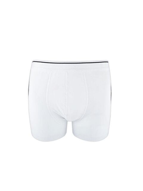 Kompedan Erkek Penye Elastanlı Pamuklu Boxer | Beyaz K11314 - S000233292-20063