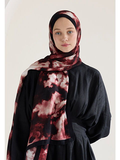 Fresh Scarfs Lola Floş Viskon Şal Bordo - S000426917-19951