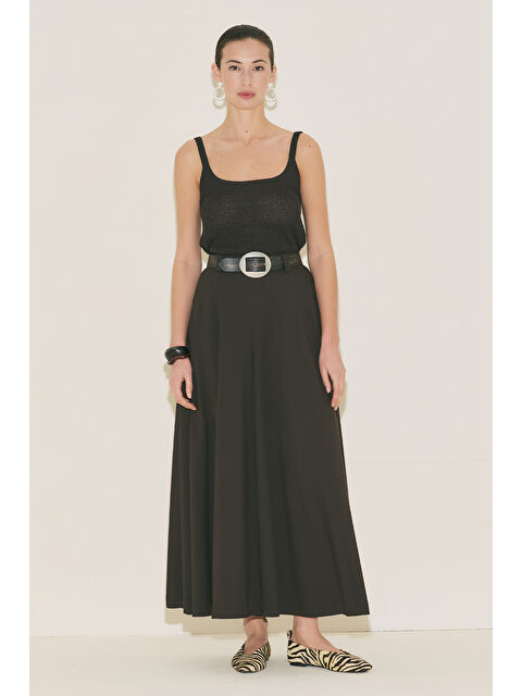 Manuka Etek Formlu Geniş Pantolon Kahverengi - S000529513-19413