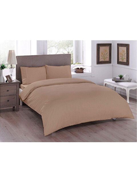 Çeyiz Diyarı Pure Çift Kişilik Nevresim Seti Cappucino - S000496239-19413