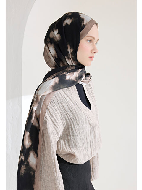 Fresh Scarfs Lola Floş Viskon Şal Vizon - S000426917-26429