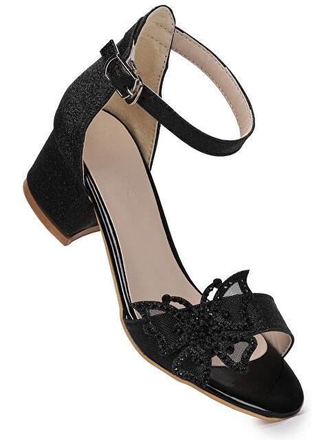 Kiko Kids Zete Kum Simli Kız Çocuk 4 Cm Topuklu Sandalet Abiye Ayakkabı - S000427080-19351