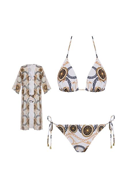 Sailor Moda Pareolu Brezilyan Üçgen Bikini Takım - S000155342-20063