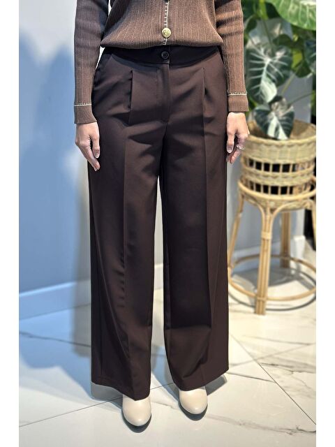 Remsa Geniş Paça Palazzo Pantolon 5578 Kahverengi - S000469236-19413