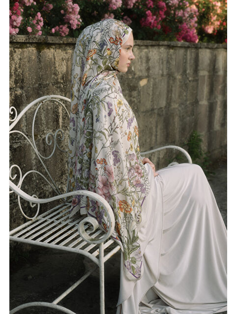 Fresh Scarfs Valentına Floş Viskon Şal Bej - S000427140-19928