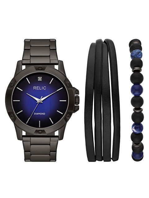 RELIC RL-ZR97009 Pırlantalı Erkek Kol Saati ve Bileklik Seti - S000477319-33408