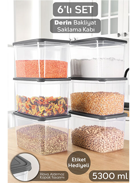 Meleni Home 6 Adet Erzak Saklama Kabı 5300 ml