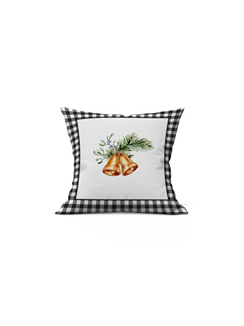 Evmila Yılbaşı Temalı Zil Desenli 43x43 Kadife Kırlent Kılıfı - S000286648-23173