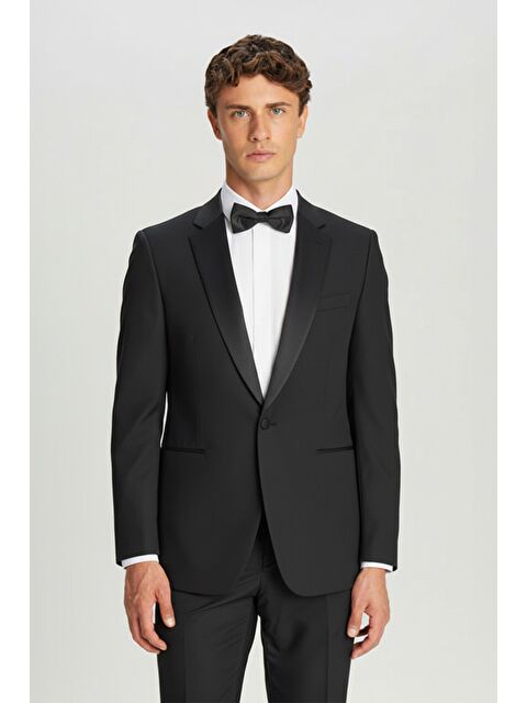 Sabri Özel Giotelli Erkek Siyah Slim Fit Sivri Yaka Klasik Smokin & Damatlık - S000523933-19351