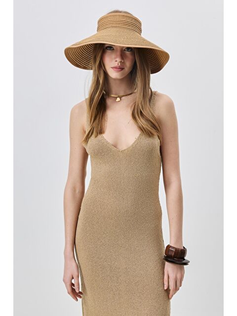 C&City Fiyonk Detaylı Vizör Hasır Şapka Y8207 Camel - S000388357-4557