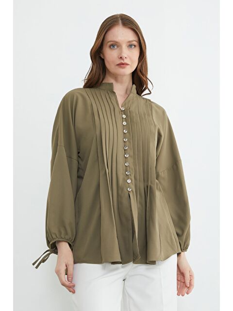 Fullamoda Fullamodest Pileli Kolu Bağlamalı Gömlek - S000530166-18194