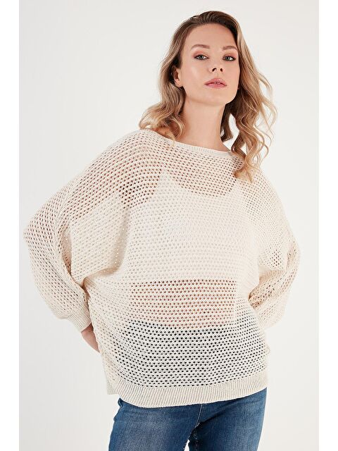 Lela Ajurlu Yarasa Kollu Kayık Yaka Kazak 6071571 - S000112712-19965