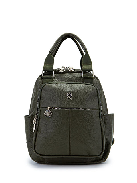 Minebag Çok Gözlü Suni Deri Bucky Sırt Çanta Haki - S000530976-18547