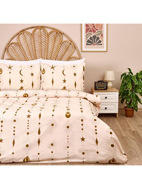 Evidea Soft Stella Çift Kişilik Nevresim Takımı - Ekru / Hardal - S000392405-5376