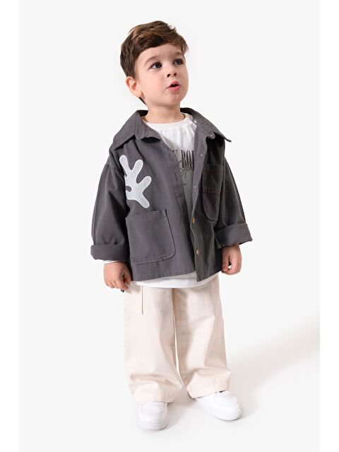 Jikko Baby Bayramlık Nakış Detaylı Ceketli 3'lü Erkek Çocuk Takımı 9095