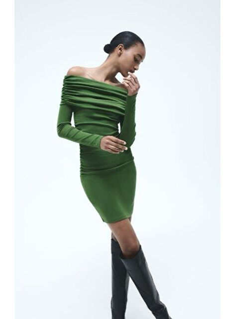 Jane's Kadın Madonna Mendil Yaka Fırsat ürün Büzgülü Mini Elbise - S000527741-18194