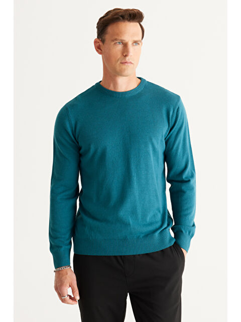 AC&Co / Altınyıldız Classics Erkek Petrol Bisiklet Yaka Triko Kazak - S000512285-20019