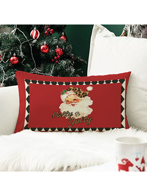 Evmila Yılbaşı Temalı 35x55 Fermuarlı Kadife Kırlent Kılıfı - S000291167-23173