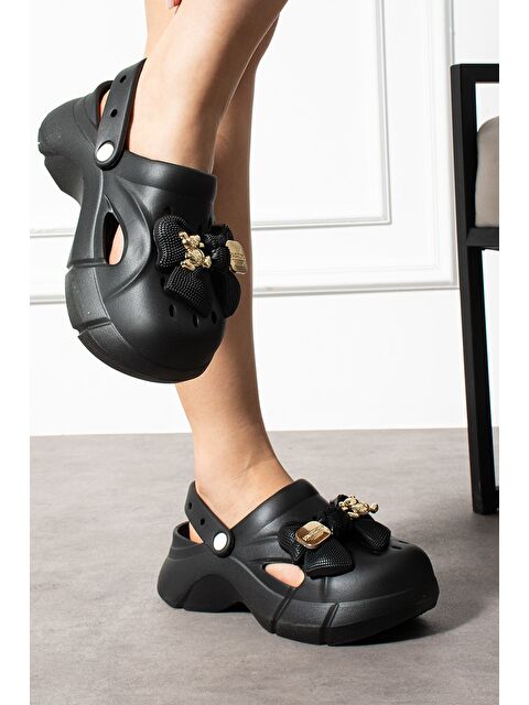 MODAFRATO ELMAS Dolgu Taban Kadın Terlik Yüksek Platform Plaj Deniz Havuz Terliği - S000495948-19351