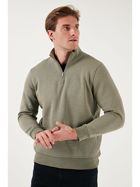 Buratti Pamuklu Regular Fit Yarım Fermuarlı Dik Yaka Erkek Sweat 59052592 - S000297111-18547