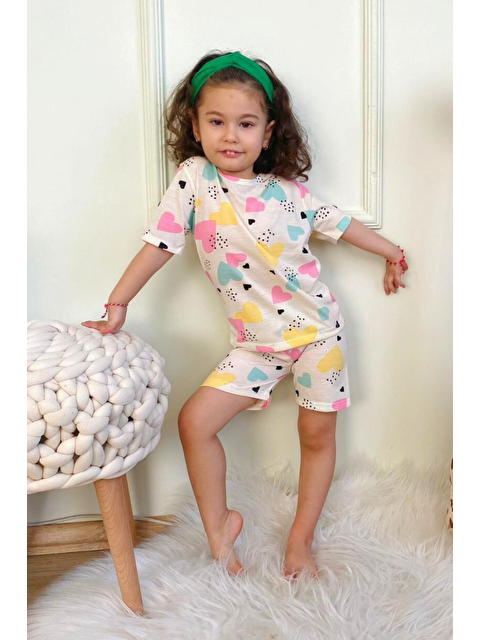 Harika Kids Kız Çocuk Pamuklu Penye Kumaş Şortlu Pijama Takımı - S000217047-20063