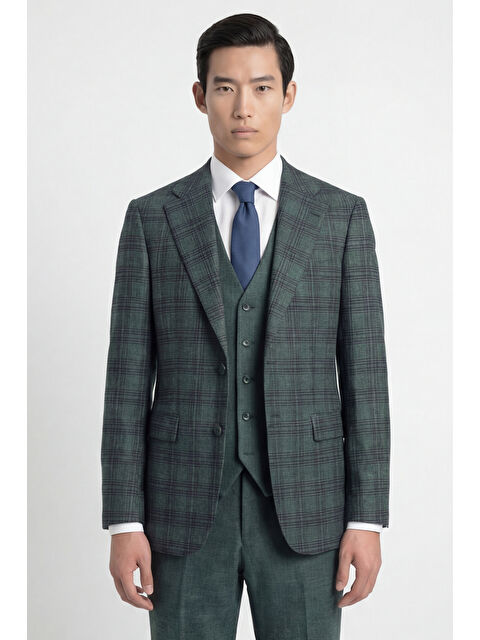 Sabri Özel Yeşil Vest Suit - S000523946-18194